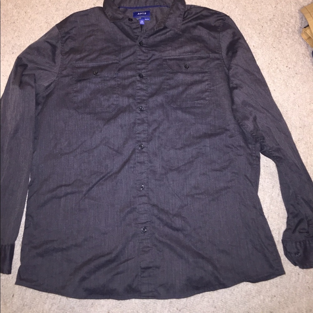 Dark denim button up